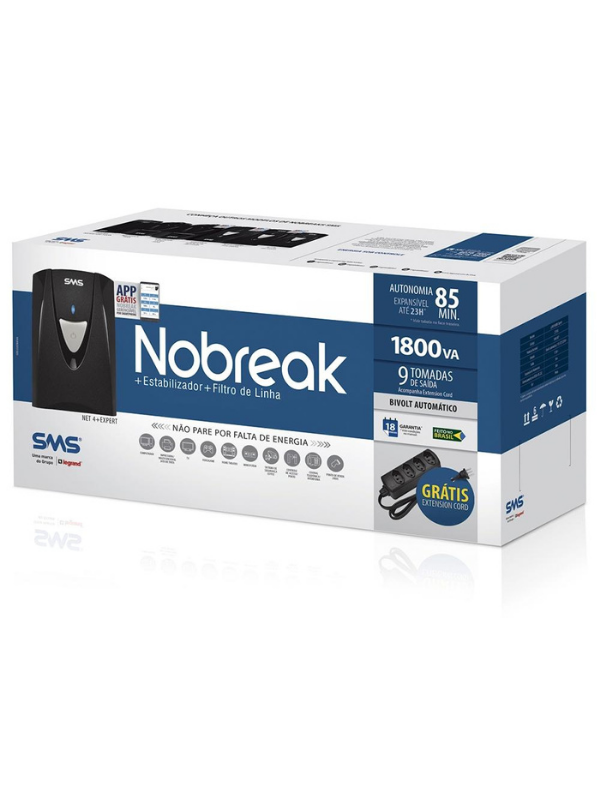 Nobreak Net4+ 1800va 4 tomadas bivolt 273000 SMS - Imagem 3